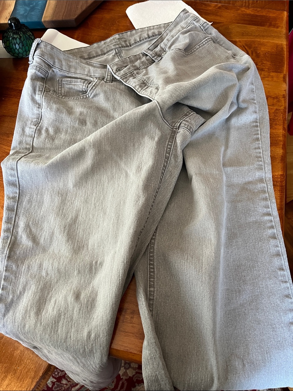 Light Gray Straight Leg Jeans
